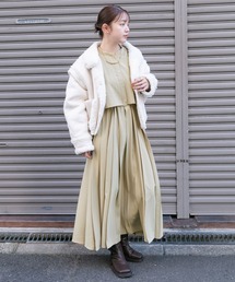 KBF | レイヤードドロストプリーツワンピース(ワンピース)