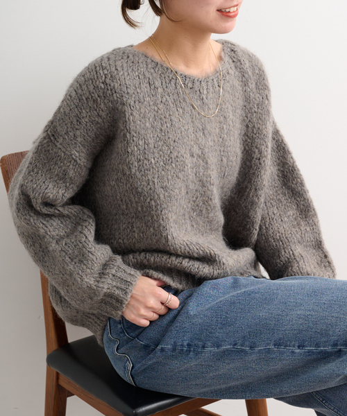 TRICOTS JEAN MARC（トリコットジーンマルク）の「《追加》【TRICOTS JEANMARC/トリコ・ジャンマルク】 ニットプルオーバー（ニット/セーター・レディース・ライトグレー/ベージュ系その他/グレー/ブルー/イエロー・FREE）」の8枚目の写真