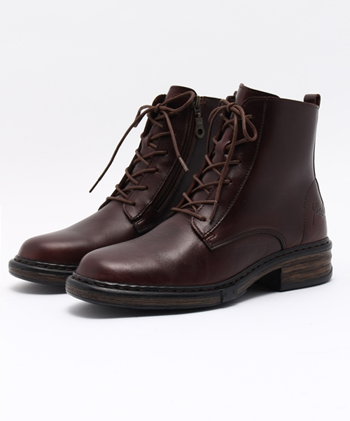 YOSUKE（ヨースケ）の「「YOSUKE/ヨースケ」レースアップレザーショートブーツ（ブーツ・レディース・ダークブラウン/ブラウン系その他/ブラック/キャメル/オリーブ/ホワイト/ワイン/イエロー系その他/ブラウン系その他2・22.5/24.5/23/24/23.5）」の4枚目の写真