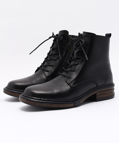 YOSUKE（ヨースケ）の「「YOSUKE/ヨースケ」レースアップレザーショートブーツ（ブーツ・レディース・ダークブラウン/ブラウン系その他/ブラック/キャメル/オリーブ/ホワイト/ワイン/イエロー系その他/ブラウン系その他2・22.5/24.5/23/24/23.5）」の3枚目の写真