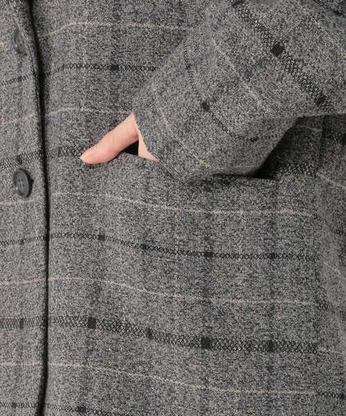 セール】チェック起毛ジャケット[プチサイズあり]（テーラード