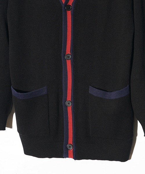 SOMEDIFF(サムディフ)の「【SOMEDIFF】トリコロールカーディガン メンズ ボタン付き カーデ ロング丈 秋服(カーディガン/ボレロ・メンズ・オフホワイト/ブラック・M/L/XL)」の11枚目の写真