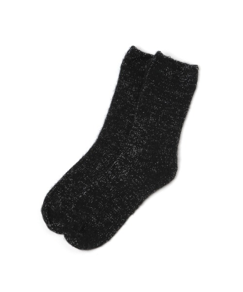 LAKOLE（ラコレ）の「クルーラメシャギーソックス / 133557（ソックス/靴下・レディース・オフホワイト/グレー/ブラック・FREE）」の3枚目の写真