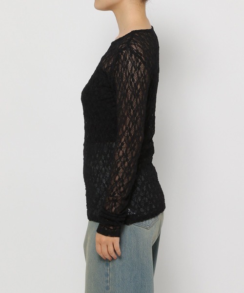 LOWRYS FARM(ローリーズファーム)の「レースプルオーバーLS 233334(Tシャツ/カットソー・レディース・ブラック/オフホワイト/ネイビー・FREE)」の12枚目の写真