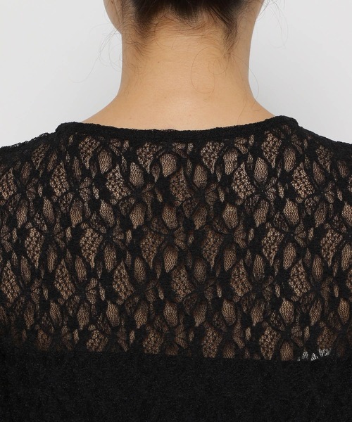 LOWRYS FARM(ローリーズファーム)の「レースプルオーバーLS 233334(Tシャツ/カットソー・レディース・ブラック/オフホワイト/ネイビー・FREE)」の15枚目の写真