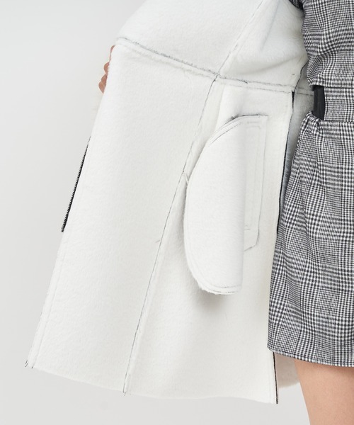 ROYAL PARTY（ロイヤルパーティー）の「ミドルフェイクムートンコート（ムートンコート・レディース・ブラック/ベージュ・FREE）」の11枚目の写真