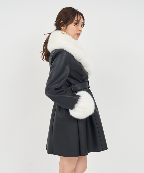 ROYAL PARTY（ロイヤルパーティー）の「ミドルフェイクムートンコート（ムートンコート・レディース・ブラック/ベージュ・FREE）」の13枚目の写真