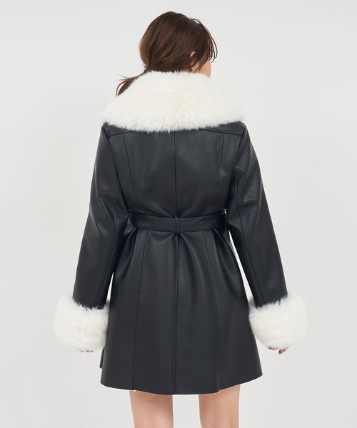 ROYAL PARTY（ロイヤルパーティー）の「ミドルフェイクムートンコート（ムートンコート・レディース・ブラック/ベージュ・FREE）」の14枚目の写真