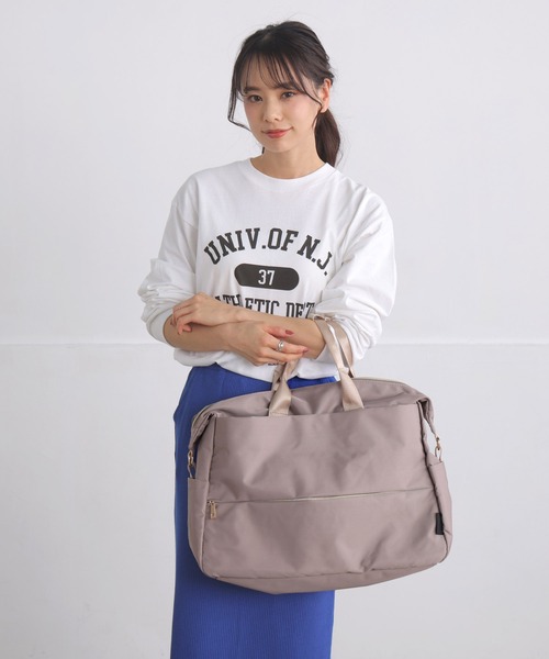 ALTROSE(アルトローズ)の「2way トートバッグ ショルダーバッグ ボストンバッグ トラベル キャリーオン 隠しジップボストン(ボストンバッグ・レディース・ベージュ/グレー/ブラック・FREE)」の11枚目の写真