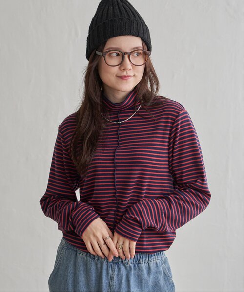 LBC(エルビーシー)の「クシュスリーブクシュネックロンT(Tシャツ/カットソー・レディース・ブラック/その他30/ネイビー/ホワイト/オリーブ・L/M)」の1枚目の写真