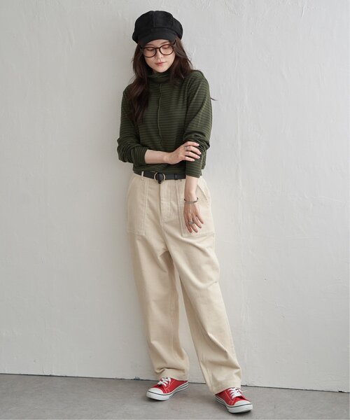 LBC(エルビーシー)の「クシュスリーブクシュネックロンT(Tシャツ/カットソー・レディース・ブラック/その他30/ネイビー/ホワイト/オリーブ・L/M)」の11枚目の写真