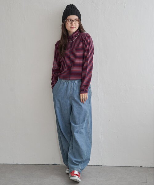 LBC(エルビーシー)の「クシュスリーブクシュネックロンT(Tシャツ/カットソー・レディース・ブラック/その他30/ネイビー/ホワイト/オリーブ・L/M)」の13枚目の写真