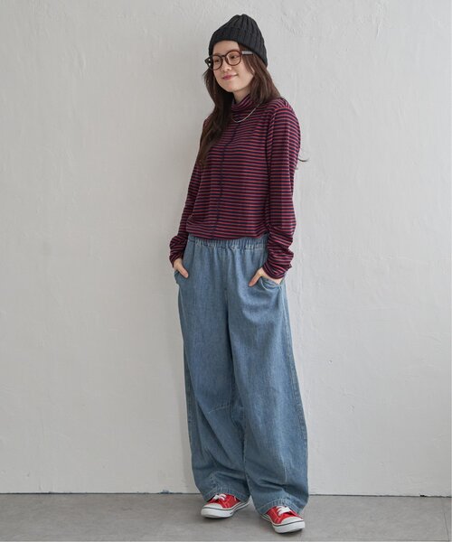 LBC(エルビーシー)の「クシュスリーブクシュネックロンT(Tシャツ/カットソー・レディース・ブラック/その他30/ネイビー/ホワイト/オリーブ・L/M)」の14枚目の写真