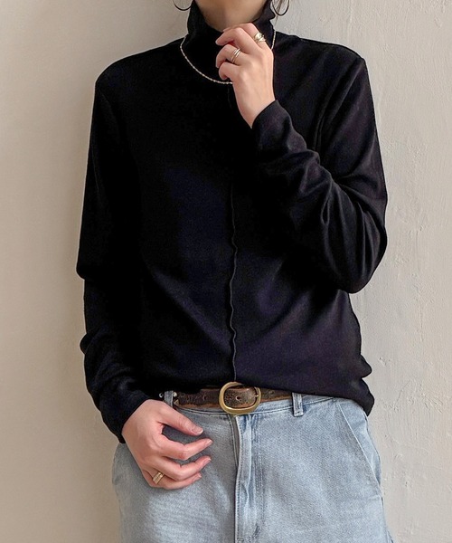 LBC(エルビーシー)の「クシュスリーブクシュネックロンT(Tシャツ/カットソー・レディース・ブラック/その他30/ネイビー/ホワイト/オリーブ・L/M)」の3枚目の写真