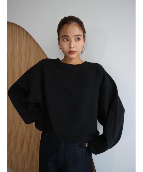 TRUNC(トランクエイティーエイト)の「Volume Sleeve Simple Pullover(スウェット・レディース・ブラック/アイボリー・FREE)」の3枚目の写真