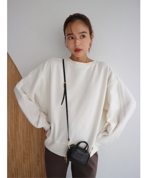 TRUNC(トランクエイティーエイト)の「Volume Sleeve Simple Pullover(スウェット・レディース・ブラック/アイボリー・FREE)」の7枚目の写真