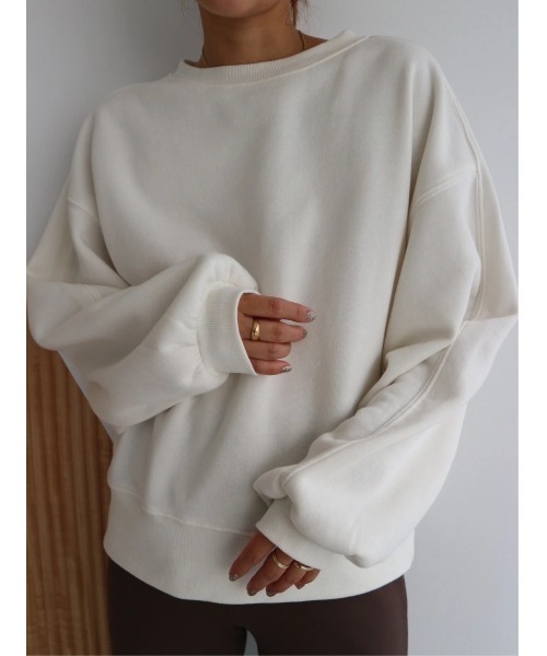 TRUNC(トランクエイティーエイト)の「Volume Sleeve Simple Pullover(スウェット・レディース・ブラック/アイボリー・FREE)」の10枚目の写真