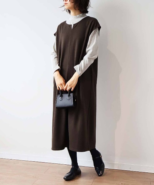 セール】【L～6L 大きいサイズ】キーネックジャンパースカート