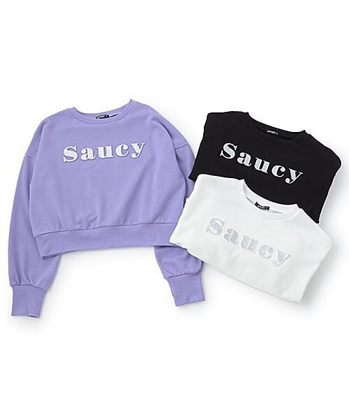 by LOVEiT（バイラビット）の「エンボスオングリッタープルオーバー（スウェット・キッズ・オフホワイト/ブラック/ラベンダー・120cm/130cm/140cm/150cm/160cm）」の11枚目の写真