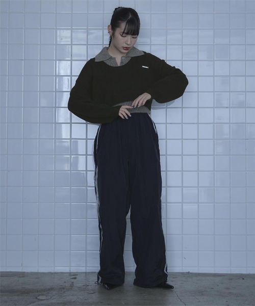 miette(ミエット)の「襟付きノースリニット深Uネックニットセット(ニット/セーター・レディース・グレー/ブラック・FREE)」の16枚目の写真