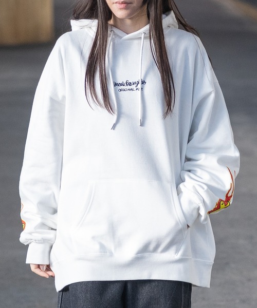 Mark Gonzales(マーク・ゴンザレス)の「【ba】JOHN'S CLOSET別注 〔MARK GONZALES ARTWORK COLLECTION / マーク ゴンザレス〕アソートアート プリント ビッグシルエット パーカー(パーカー・メンズ・ホワイト系1/ホワイト系2/ブラック系1/ブラック系2/ライトグレー系1/ライトグレー系2・MEDIUM/LARGE)」の7枚目の写真