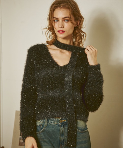 FOREVER 21(フォーエバー トゥエンティーワン)の「【2024FW】ボウタイ付きグラデラメニットプルオーバー(ニット/セーター・レディース・ブラック/ブラウン/グレー・FREE)」の9枚目の写真