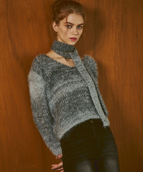 FOREVER 21(フォーエバー トゥエンティーワン)の「【2024FW】ボウタイ付きグラデラメニットプルオーバー(ニット/セーター・レディース・ブラック/ブラウン/グレー・FREE)」の13枚目の写真