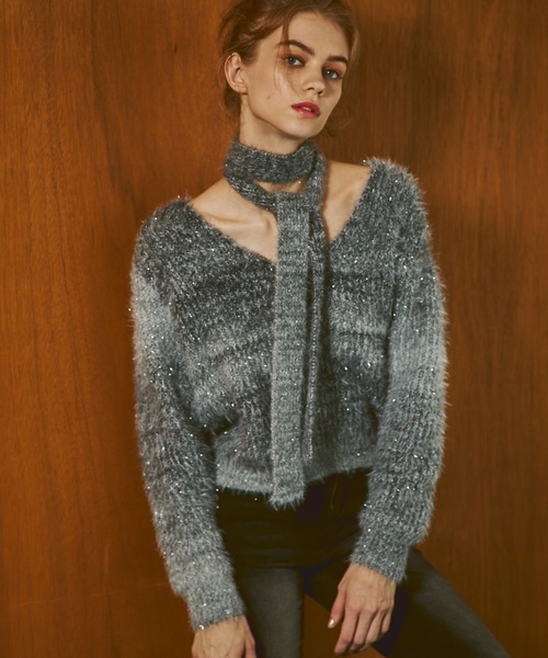 FOREVER 21(フォーエバー トゥエンティーワン)の「【2024FW】ボウタイ付きグラデラメニットプルオーバー(ニット/セーター・レディース・ブラック/ブラウン/グレー・FREE)」の14枚目の写真