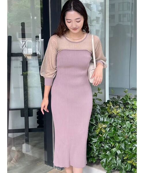 【セール】ドッキングベアニットワンピース（ワンピース）｜LAGUNAMOON（ラグナムーン）