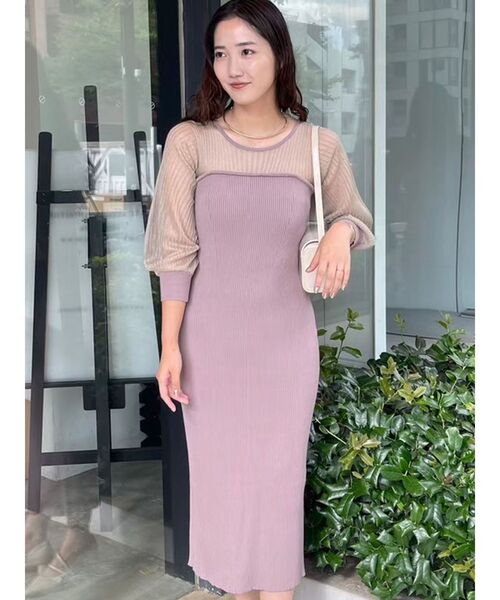 【セール】ドッキングベアニットワンピース（ワンピース）｜LAGUNAMOON（ラグナムーン）