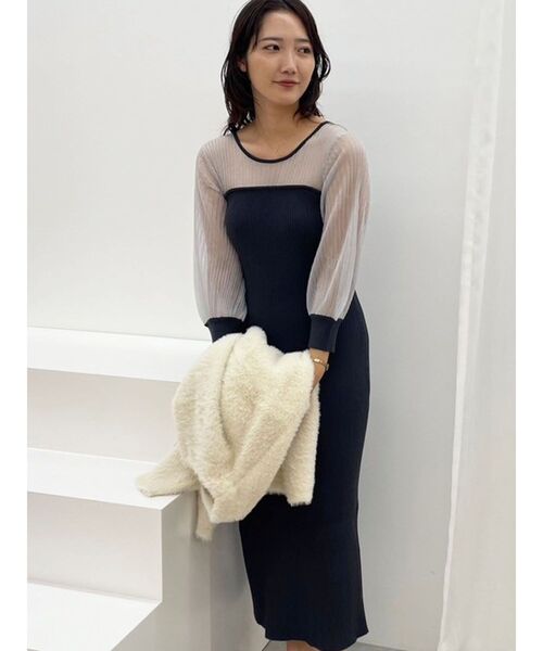 【セール】ドッキングベアニットワンピース（ワンピース）｜LAGUNAMOON（ラグナムーン）