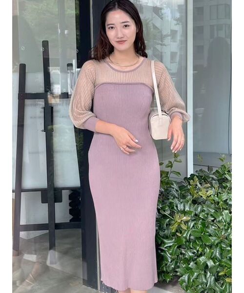 【セール】ドッキングベアニットワンピース（ワンピース）｜LAGUNAMOON（ラグナムーン）