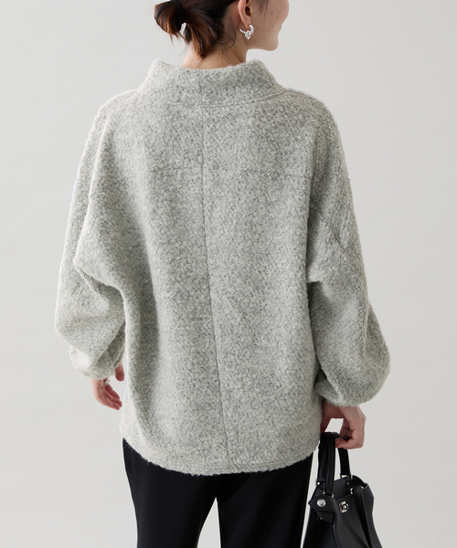 VERMEIL par iena(ヴェルメイユパーイエナ)の「《WEB・一部店舗限定》アルパカ混ループプルオーバー(ニット/セーター・レディース・ホワイト/ライトグレー・FREE)」の5枚目の写真