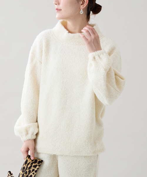 VERMEIL par iena(ヴェルメイユパーイエナ)の「《WEB・一部店舗限定》アルパカ混ループプルオーバー(ニット/セーター・レディース・ホワイト/ライトグレー・FREE)」の10枚目の写真