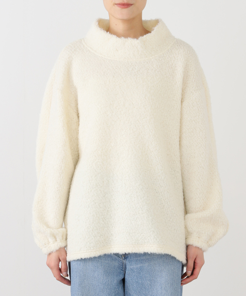 VERMEIL par iena(ヴェルメイユパーイエナ)の「《WEB・一部店舗限定》アルパカ混ループプルオーバー(ニット/セーター・レディース・ホワイト/ライトグレー・FREE)」の17枚目の写真