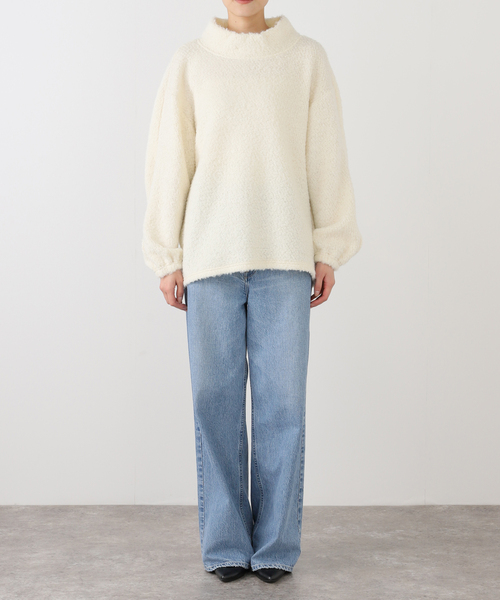 VERMEIL par iena(ヴェルメイユパーイエナ)の「《WEB・一部店舗限定》アルパカ混ループプルオーバー(ニット/セーター・レディース・ホワイト/ライトグレー・FREE)」の18枚目の写真