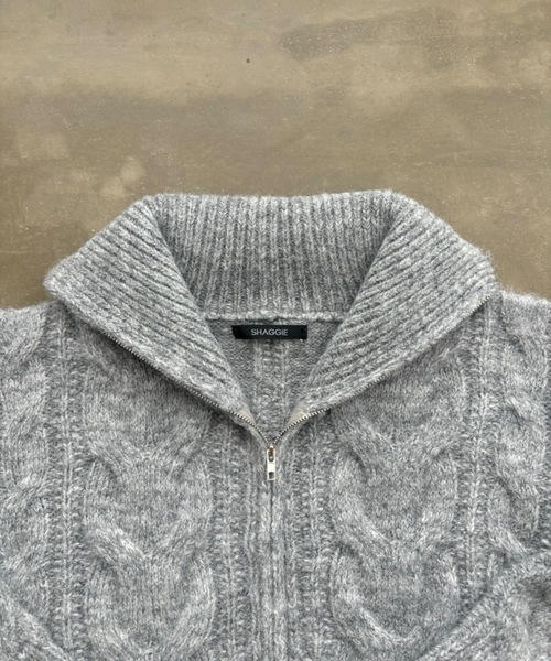 SHAGGIE（シャギー）の「ダブルジップケーブル編みニット（ニット/セーター・レディース・ベージュ/ピンク/グレー・FREE）」の15枚目の写真
