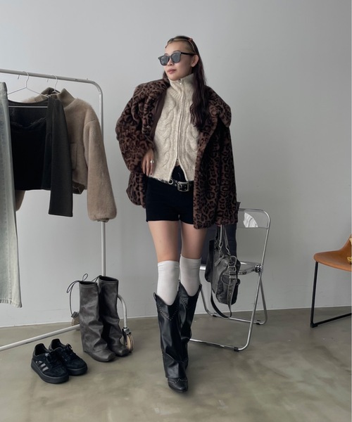 セール】ダブルジップケーブル編みニット（ニット/セーター）｜SHAGGIE