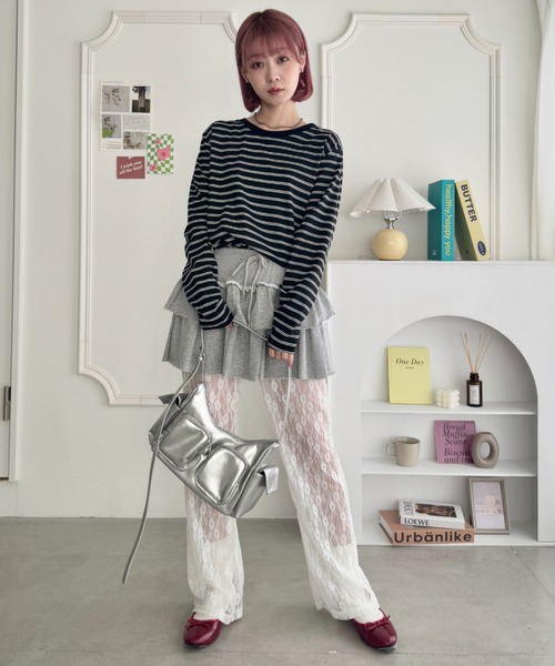 セール】細ボーダー長袖トップス（Tシャツ/カットソー）｜SOLLON