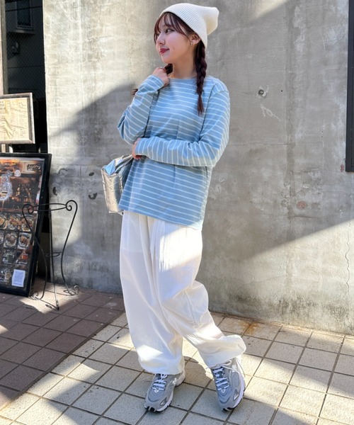 セール】細ボーダー長袖トップス（Tシャツ/カットソー）｜SOLLON