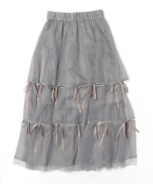REDYAZEL（レディアゼル）の「チュールリボンフレアスカート（スカート・レディース・ブラック/グレー・SMALL/MEDIUM）」の17枚目の写真