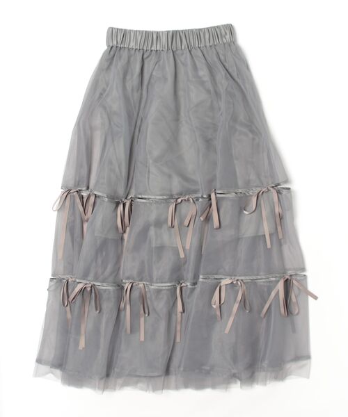 REDYAZEL（レディアゼル）の「チュールリボンフレアスカート（スカート・レディース・ブラック/グレー・SMALL/MEDIUM）」の19枚目の写真