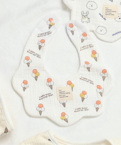 BREEZE（ブリーズ）の「ガーゼスタイ（スタイ/よだれかけ・キッズ・ブルー/オレンジ・80）」の2枚目の写真