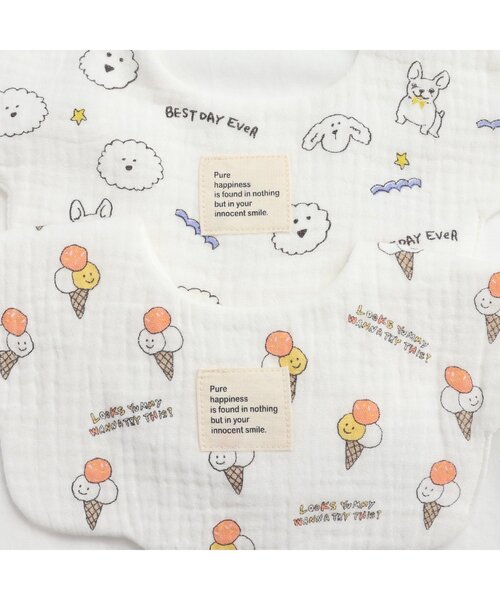 BREEZE（ブリーズ）の「ガーゼスタイ（スタイ/よだれかけ・キッズ・ブルー/オレンジ・80）」の12枚目の写真