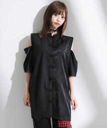 Diable baiser（ディアブルベーゼ）の「肩開きジップ2wayドラゴン柄配色チャイナブラウス/ワンピース（ワンピース）」