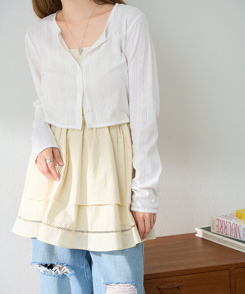 Kastane（カスタネ）の「*コットンフリルミニスカート（スカート・レディース・アイボリー/オフホワイト・FREE）」の8枚目の写真