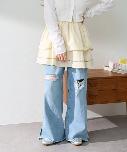 Kastane（カスタネ）の「*コットンフリルミニスカート（スカート・レディース・アイボリー/オフホワイト・FREE）」の9枚目の写真