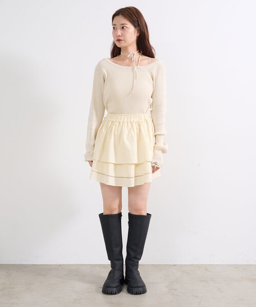 Kastane（カスタネ）の「*コットンフリルミニスカート（スカート・レディース・アイボリー/オフホワイト・FREE）」の16枚目の写真