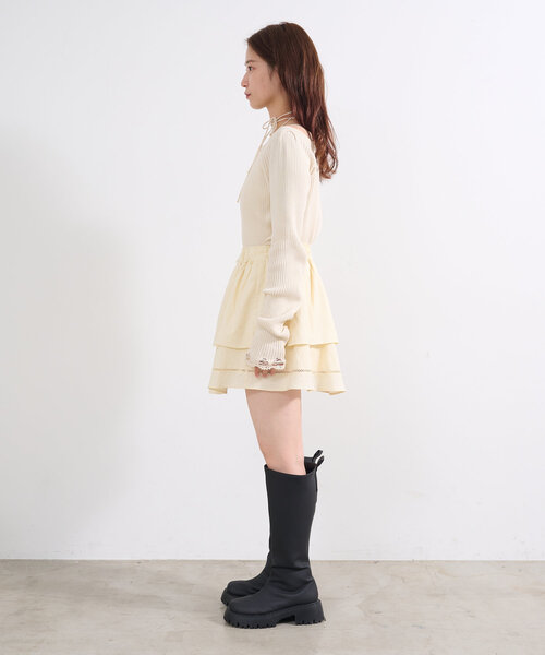 Kastane（カスタネ）の「*コットンフリルミニスカート（スカート・レディース・アイボリー/オフホワイト・FREE）」の17枚目の写真