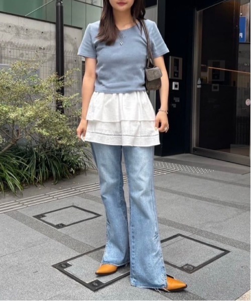 Kastane（カスタネ）の「*コットンフリルミニスカート（スカート・レディース・アイボリー/オフホワイト・FREE）」の4枚目の写真